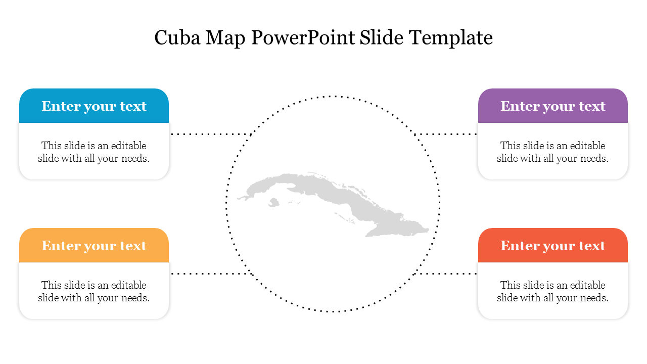 Free - Amazing Cuba Map PowerPoint Slide Template Diagram